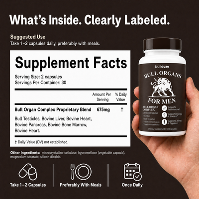 Bulldoze Bull Organ Complex supplement facts