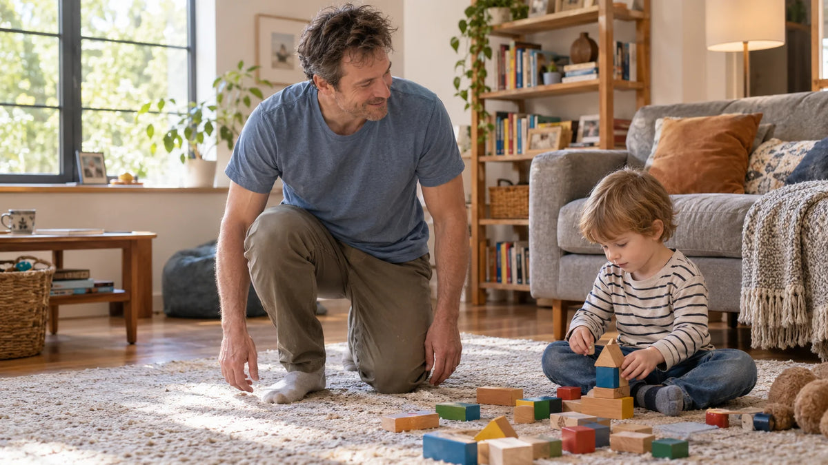 Father enjoying everyday movement with his child